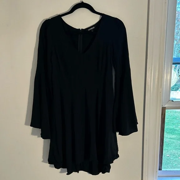 Express Little Black V-Neck Dress - Picture 4 of 11